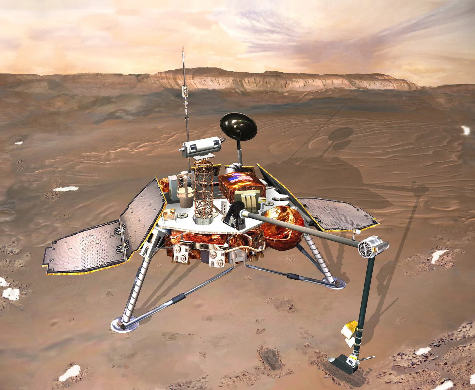 Illustration de la sonde Mars Polar Lander